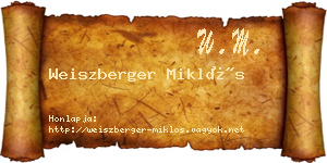 Weiszberger Miklós névjegykártya
