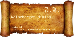 Weiszberger Miklós névjegykártya