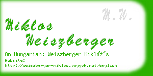 miklos weiszberger business card